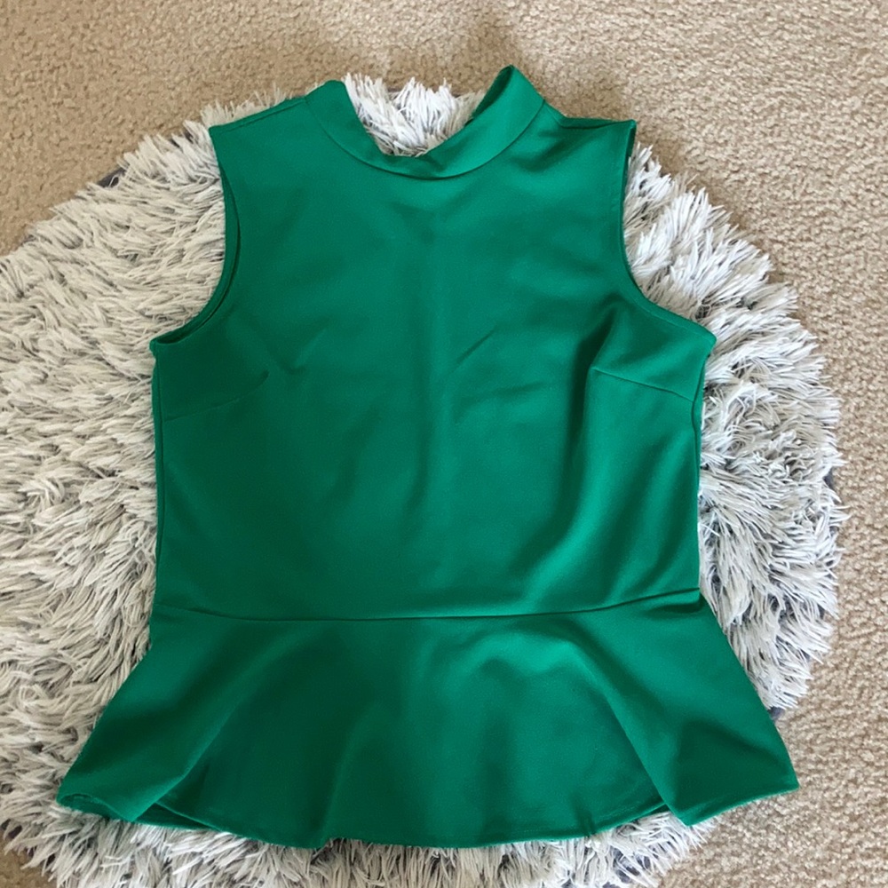 Green skirt shirt long neck